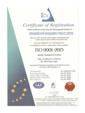 certificate ISO 9001:2015